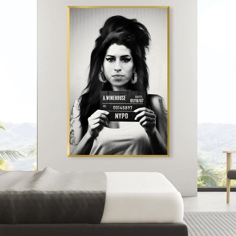 Amy Mugshot Black Canvas