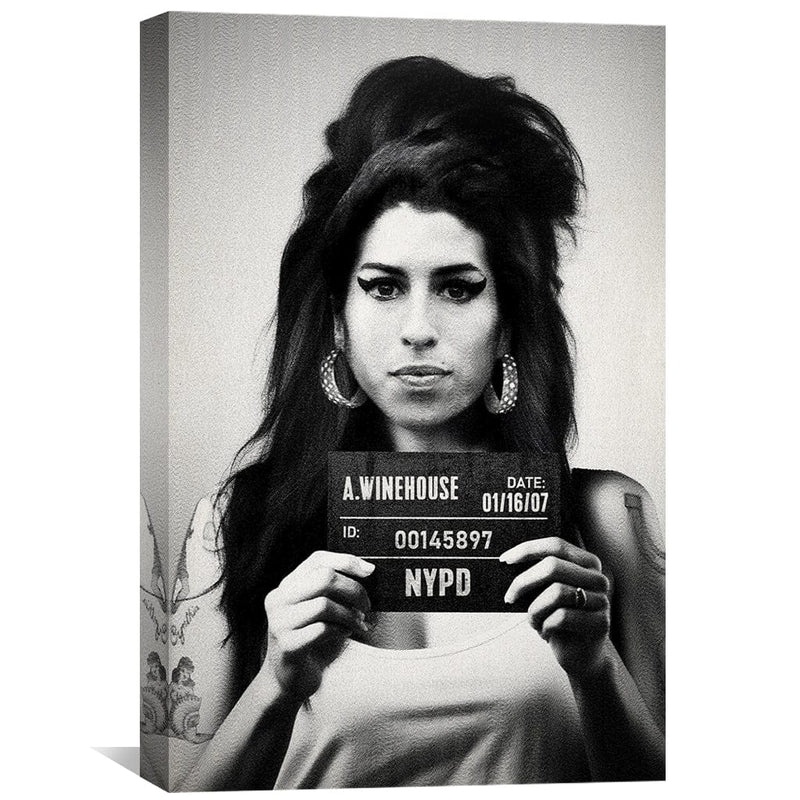 Amy Mugshot Black Canvas