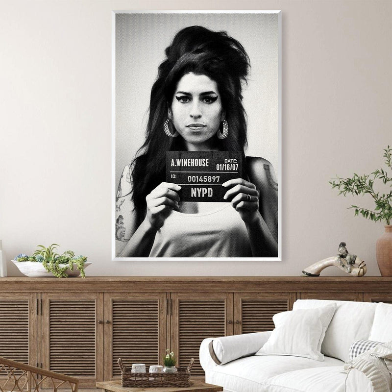 Amy Mugshot Black Canvas