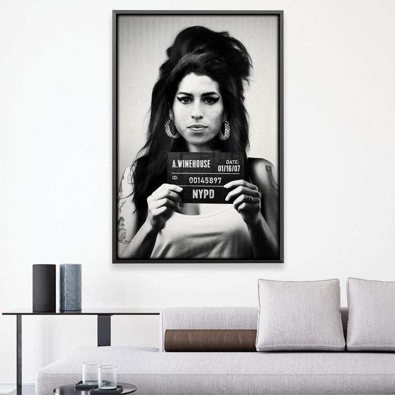 Amy Mugshot Black Canvas