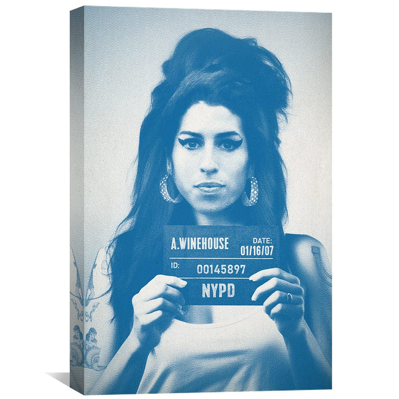 Amy Mugshot Blue Canvas