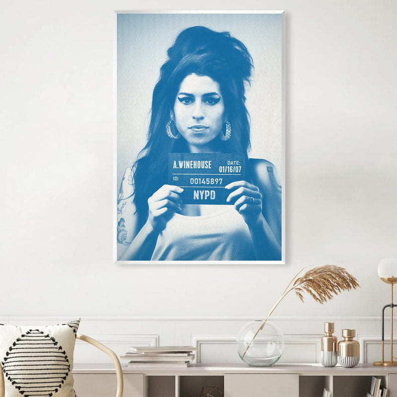 Amy Mugshot Blue Canvas