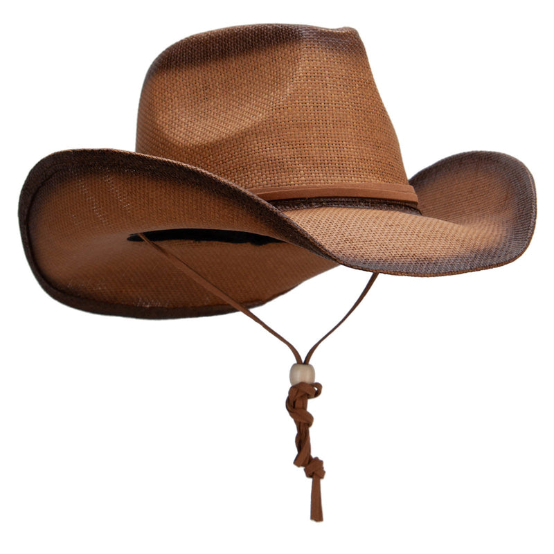 Pinched Crown Leatherette Band Cowboy Hat