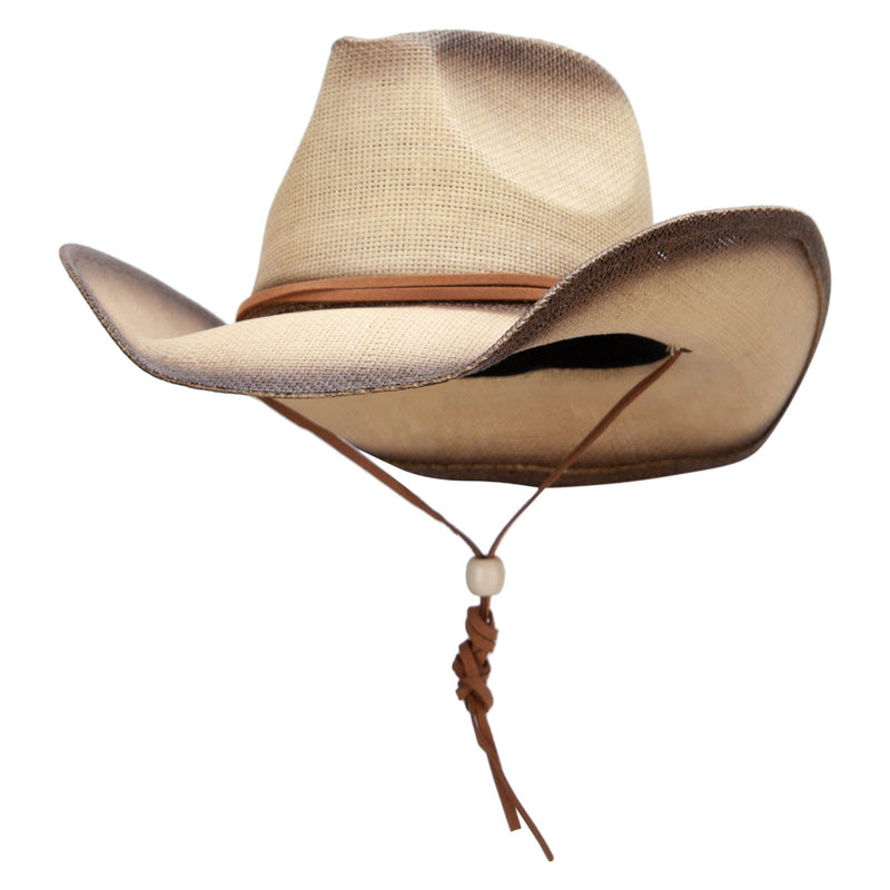 Pinched Crown Leatherette Band Cowboy Hat