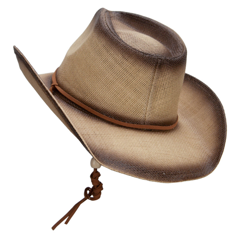 Pinched Crown Leatherette Band Cowboy Hat