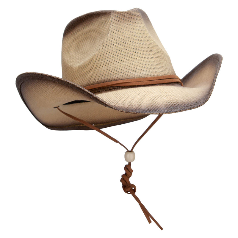 Pinched Crown Leatherette Band Cowboy Hat