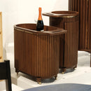 Docia Service Trolley, Oak, Slatted