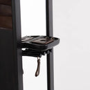 Hall Oak Mirror, Bench, Umbrella Holder Set