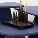 Solid Wood Coffee Table 1 - Wave Series Navy Blue