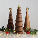 Wooden Christmas Tree Set Cedar With Brass Headboard Large Size