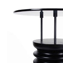 Sofra Glass Top Solid Cedar Side Table / Long