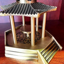 Brass Zen Incense Burner - Decorative Ancient Pavilion Collection for Home Decor