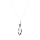 Anemone Long Diamond Pink Mother of Pearl and Sterling Silver Necklace