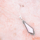 Anemone Long Diamond Pink Mother of Pearl and Sterling Silver Necklace