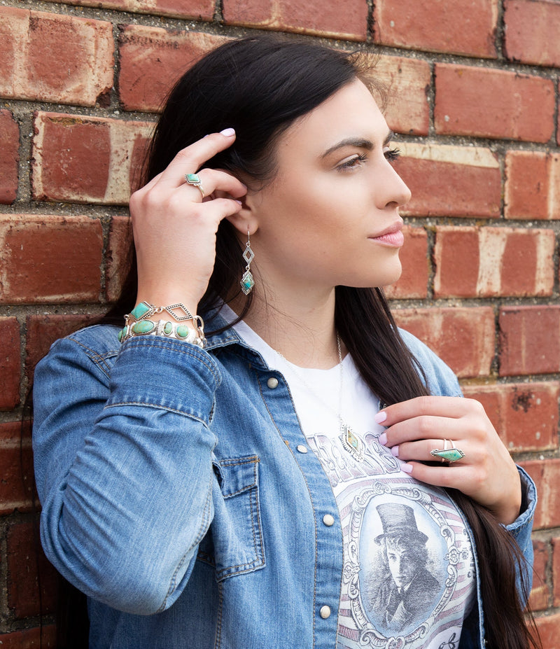 Anemone Blue Turquoise and Sterling Silver Statement Ring