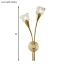 GobekUsa Contemporary Faceted Crystal Bud Wall Sconce Light - 2 Lights, Brass Finish, Bedroom