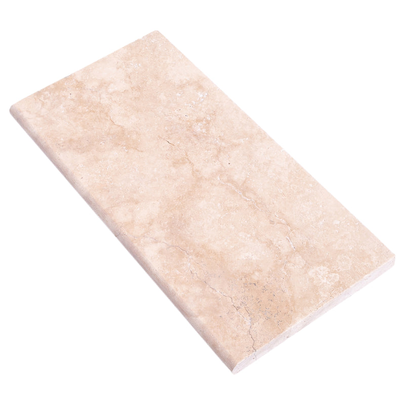 Light Antique 12"x24" Tumbled Travertine Pool Coping