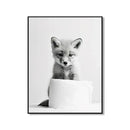Modern tiger cub toilet paper art framed bathroom wall decor by Decorbites