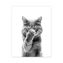 GobekUsa Animal Bathroom Wall Art Print - Funny Cat Giraffe Elephant Dog
