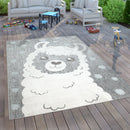 Kids Rug Lilo with Cute Llama Motif - Grey White