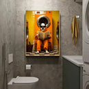 Humorous framed animal posters set bathroom wall decor by Decorbites