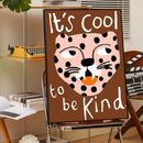 Whimsical pastel animal print rainbow framed posters nursery wall art by Decorbites