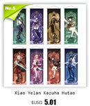 Vibrant genshin impact anime poster set gold ornate bedroom wall art by Decorbites