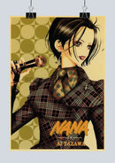 Retro nana kraft paper anime poster set bedroom wall decor by Decorbites