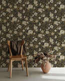 Annabelle Wallpaper in Charcoal Marigold