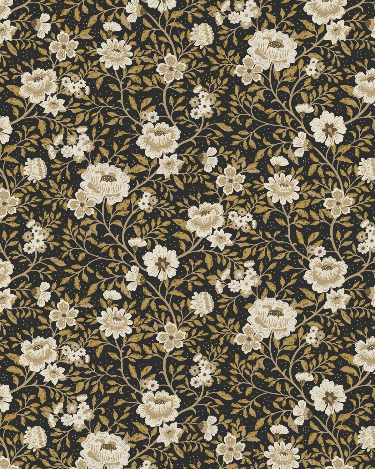 Annabelle Wallpaper in Charcoal Marigold, photo 2 of 4