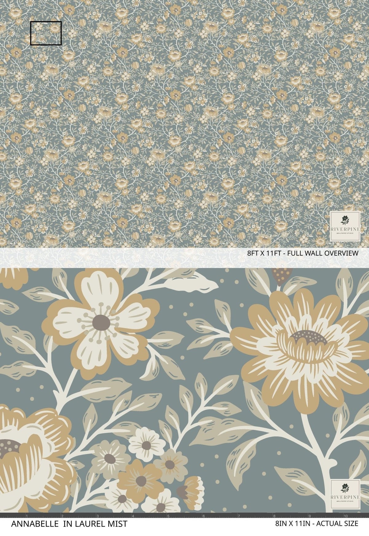 Annabelle Wallpaper in Laurel Mist, photo 3 of 5
