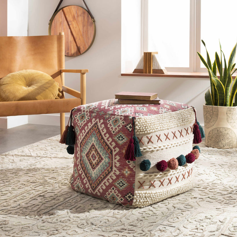 Retz Dark Red Pouf