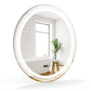 Anti-Fog Round Led Bathroom Mirror with 3 Color LED Lights by DirectDeals