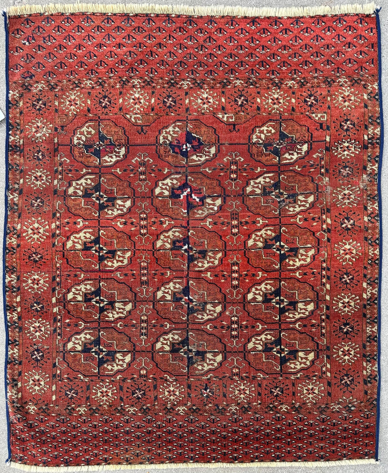 Antique 1880’s Tribal Turkoman Tekke Wedding Rug 3’4” x 4’1”