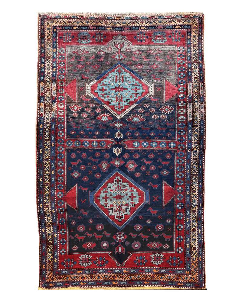Antique 19th Century Handwoven Kazak Tribal Rug 5’ x 8’