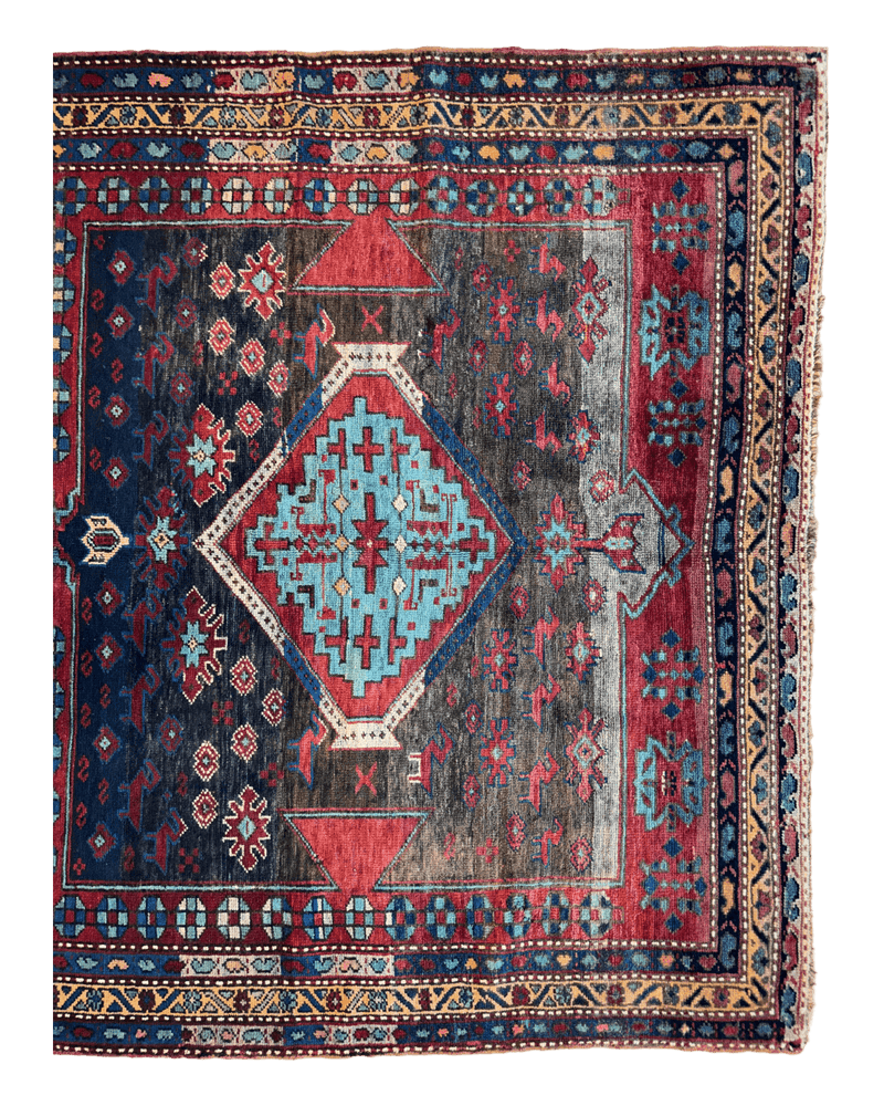 Antique 19th Century Handwoven Kazak Tribal Rug 5’ x 8’