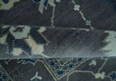 Antique Hand Knotted Charcoal And Blue Oushak Wool Area Rug - Traditional Design by The Rug Decor
