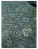 Gray and Beige Hand-Knotted Oushak Wool Area Rug - Traditional by The Rug Decor