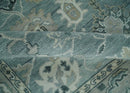 Gray and Beige Hand-Knotted Oushak Wool Area Rug - Traditional by The Rug Decor