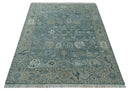 Gray and Beige Hand-Knotted Oushak Wool Area Rug - Traditional by The Rug Decor