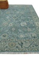 Gray and Beige Hand-Knotted Oushak Wool Area Rug - Traditional by The Rug Decor