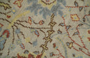 Custom Made Antique look Beige, Rust and Blue Traditional Vintage Style Hand Knotted Wool Area Rug