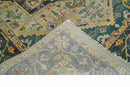 Wool Area Rug Hand Knotted Camel Teal Charcoal Heriz Serapi Traditional by The Rug Decor