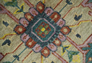 Wool Area Rug Hand Knotted Camel Teal Charcoal Heriz Serapi Traditional by The Rug Decor