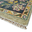 Wool Area Rug Hand Knotted Camel Teal Charcoal Heriz Serapi Traditional by The Rug Decor