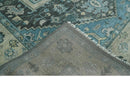 Hand Knotted Wool Area Rug Antique Traditional Heriz Serapi Charcoal Camel and Blue by The Rug Decor