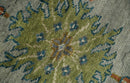 Gray Beige Blue Hand Knotted Wool Area Rug - Oushak Vintage Style