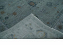 Charcoal and Gray Hand Knotted Wool Traditional Oushak Area Rug