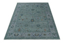 Charcoal and Gray Hand Knotted Wool Traditional Oushak Area Rug