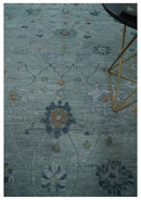 Charcoal and Gray Hand Knotted Wool Traditional Oushak Area Rug